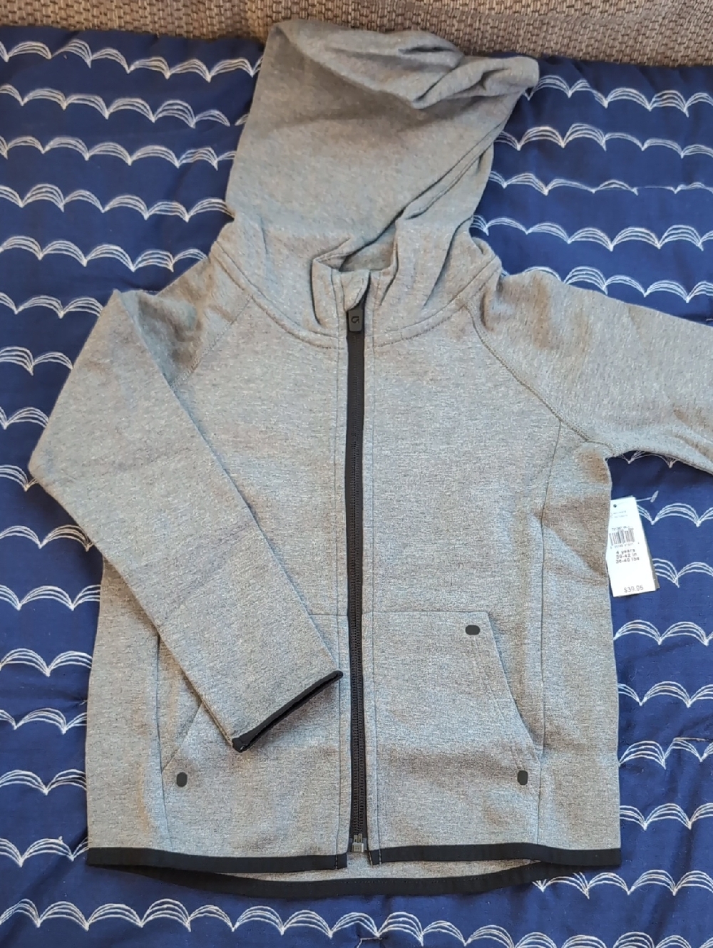 Toddler Boys Grey Gap Fit Zip-Front Hoodie Sweatshirt